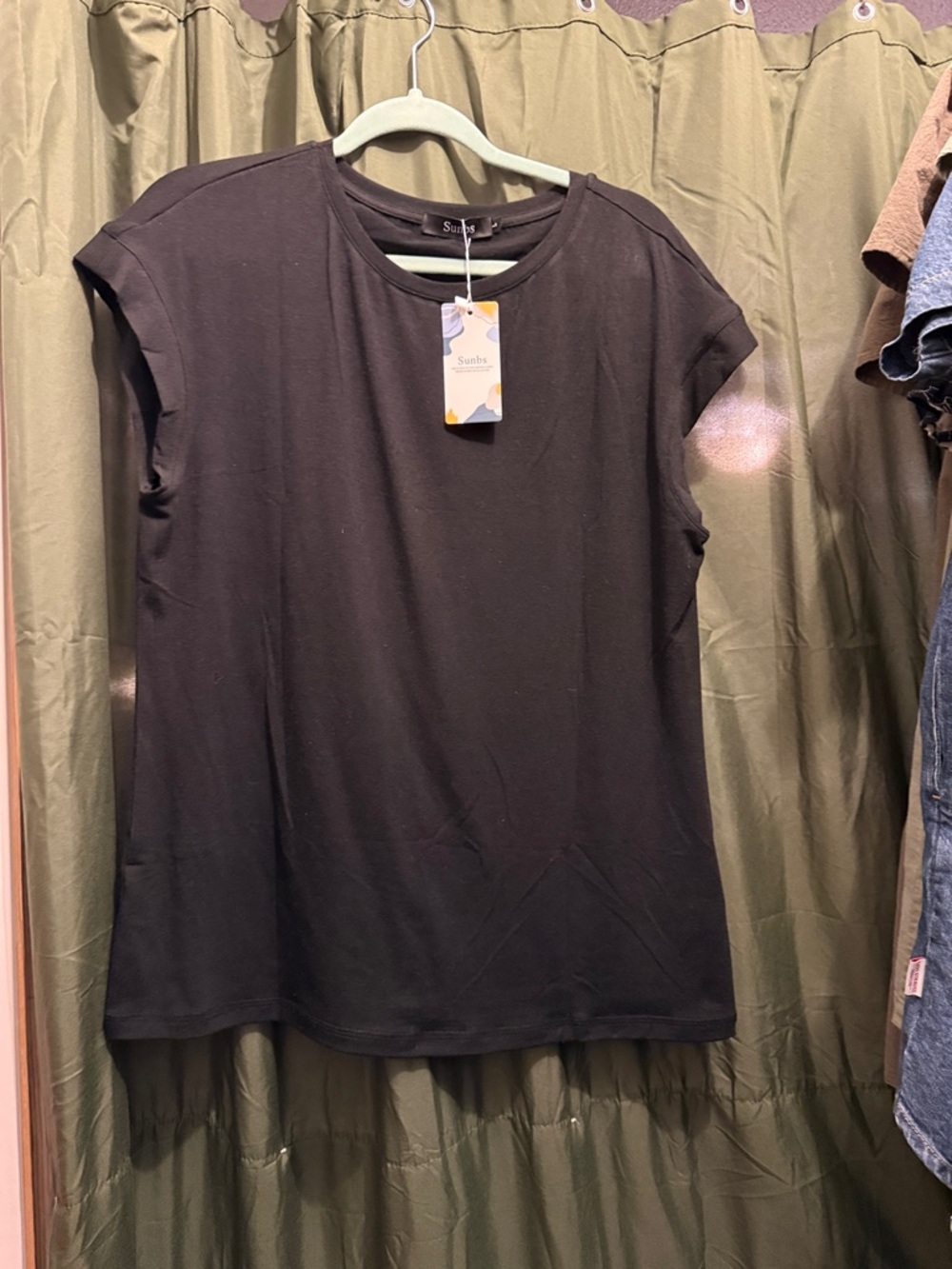 Black Womens Short Sleeve Crewneck Top by